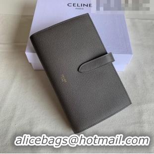 New Design Celine Palm-Grained Leather Large Strap Wallet CE1826 Grey 2022