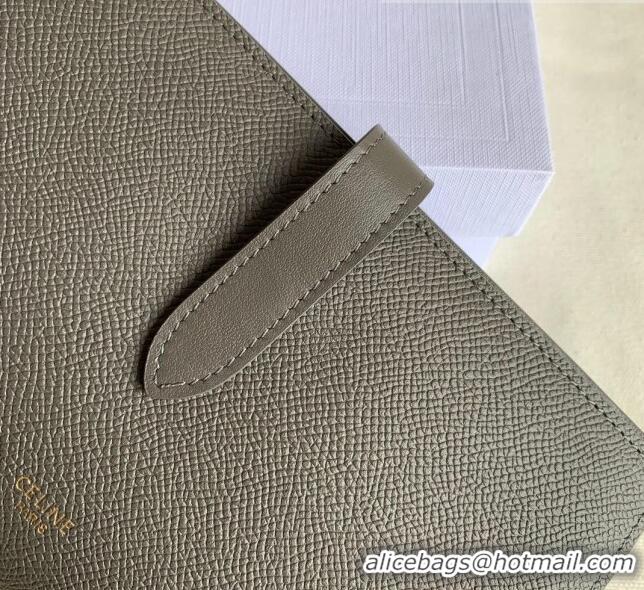 New Design Celine Palm-Grained Leather Large Strap Wallet CE1826 Grey 2022