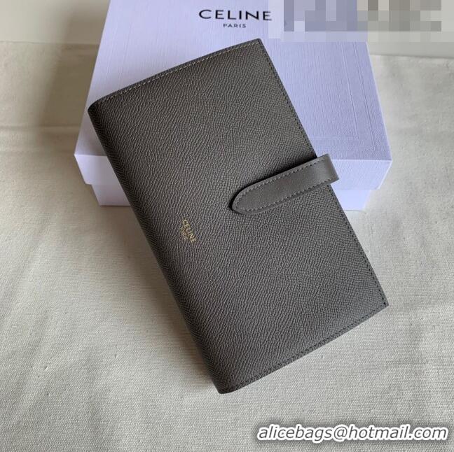 New Design Celine Palm-Grained Leather Large Strap Wallet CE1826 Grey 2022