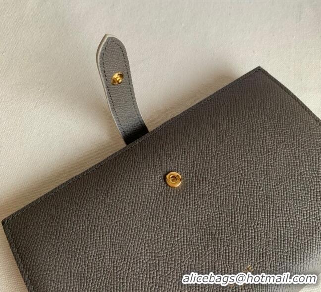 Top Quality Celine Palm-Grained Leather Large Strap Wallet CE1826 Grey/White 2022