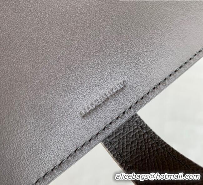 Top Quality Celine Palm-Grained Leather Large Strap Wallet CE1826 Grey/White 2022