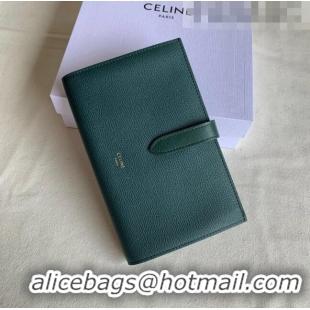 Buy Inexpensive Celine Palm-Grained Leather Large Strap Wallet CE1826 Green 2022