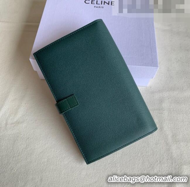 Buy Inexpensive Celine Palm-Grained Leather Large Strap Wallet CE1826 Green 2022