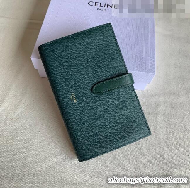 Buy Inexpensive Celine Palm-Grained Leather Large Strap Wallet CE1826 Green 2022