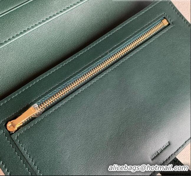 Buy Inexpensive Celine Palm-Grained Leather Large Strap Wallet CE1826 Green 2022