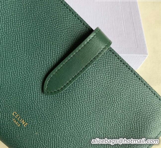 Buy Inexpensive Celine Palm-Grained Leather Large Strap Wallet CE1826 Green 2022