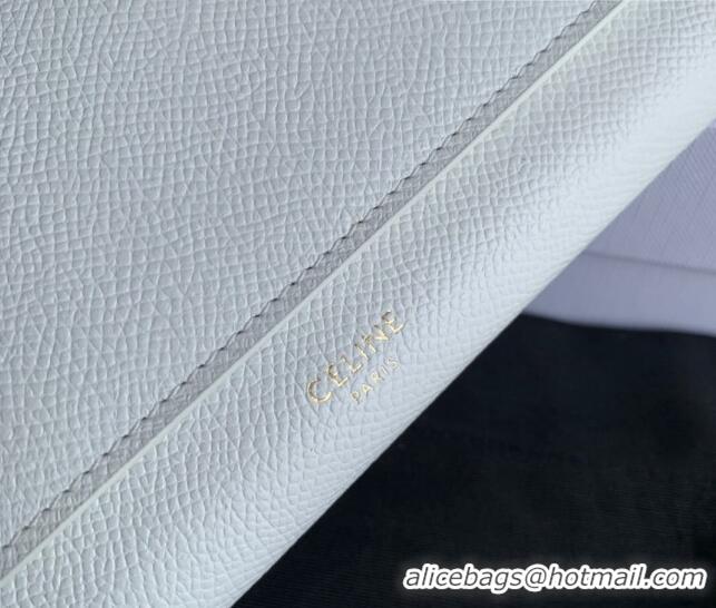 Classic Specials Celine Large Flap Wallet in Palm-Grained Calfskin 4148 White 2022