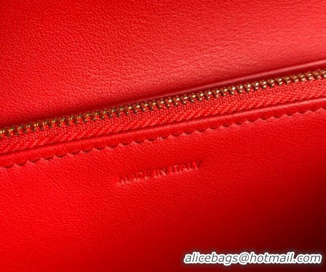 Luxury Discount Celine Large Flap Wallet in Palm-Grained Calfskin 4148 Red 2022