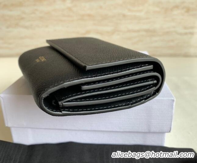 Best Price Celine Small Trifold Wallet in Palm-Grained Calfskin 0146 Black 2022