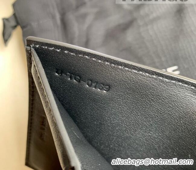 Best Price Celine Small Trifold Wallet in Palm-Grained Calfskin 0146 Black 2022