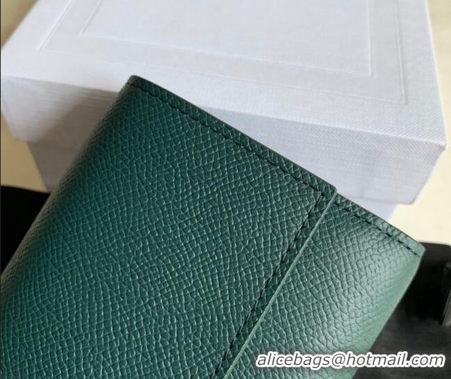 Buy Fashionable Celine Small Trifold Wallet in Palm-Grained Calfskin 0146 Dark Green 2022