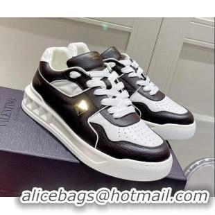 Good Quality Valentino One Stud Low-Top Nappa Sneakers White/Black 062520