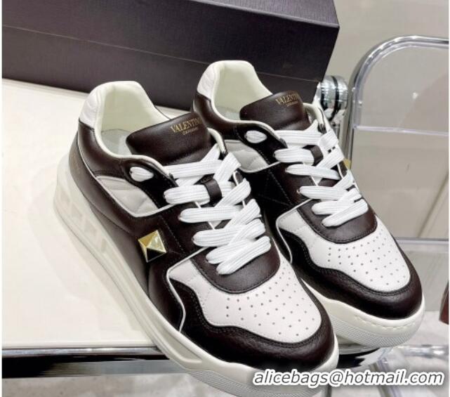 Good Quality Valentino One Stud Low-Top Nappa Sneakers White/Black 062520