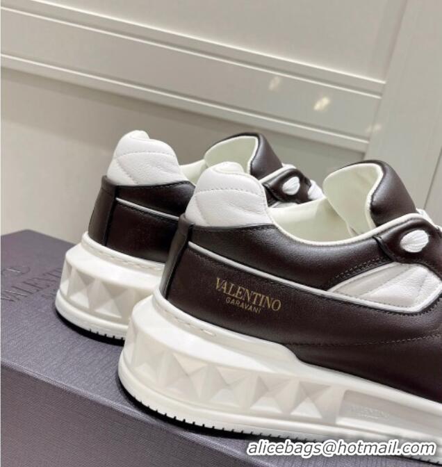 Good Quality Valentino One Stud Low-Top Nappa Sneakers White/Black 062520