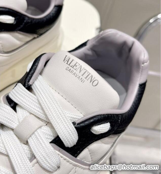 Charming Valentino One Stud Low-Top Nappa Sneakers White/Black 062524