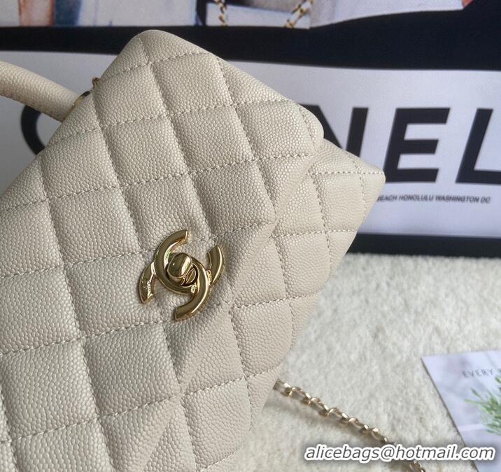 Top Quality Chanel mini flap bag with top handle AS2215 Cream