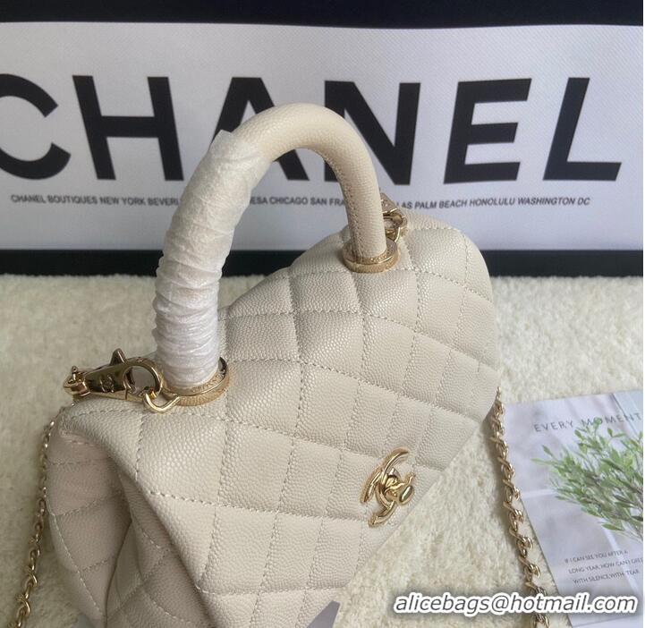 Top Quality Chanel mini flap bag with top handle AS2215 Cream