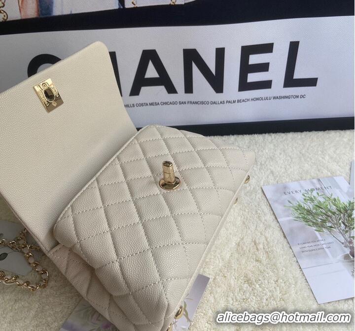 Top Quality Chanel mini flap bag with top handle AS2215 Cream