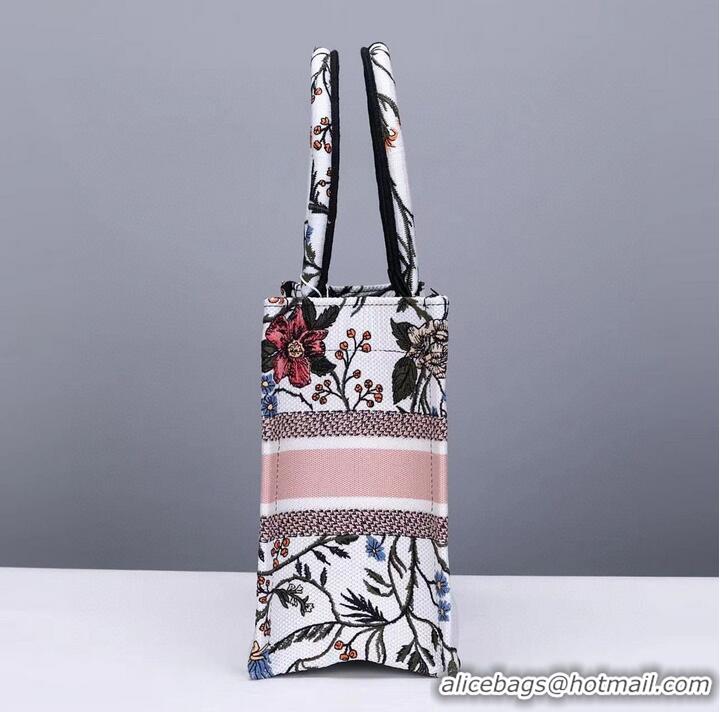 Famous Brand Small DIOR BOOK TOTE Multicolor Mille Fleurs Embroidery M1297ZW