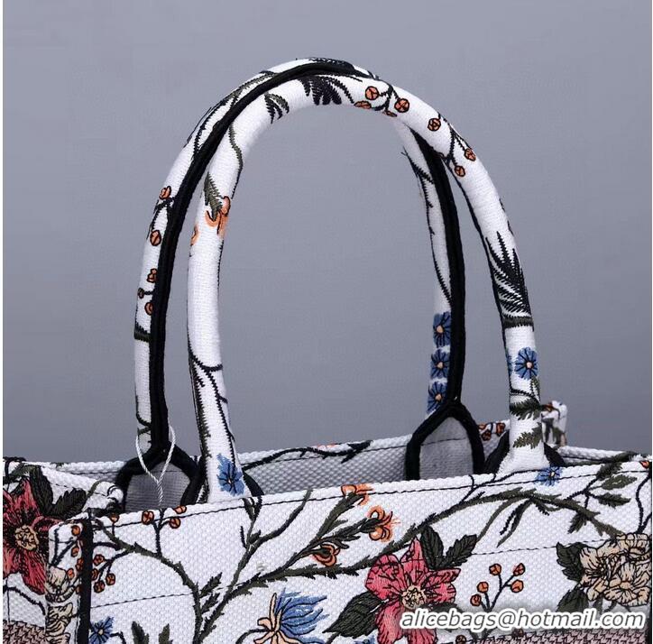 Famous Brand Small DIOR BOOK TOTE Multicolor Mille Fleurs Embroidery M1297ZW