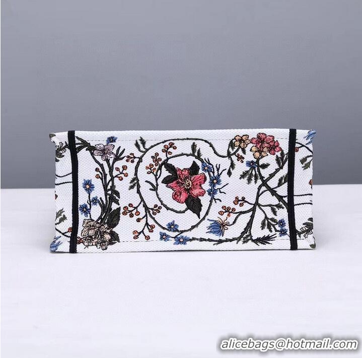 Famous Brand Small DIOR BOOK TOTE Multicolor Mille Fleurs Embroidery M1297ZW