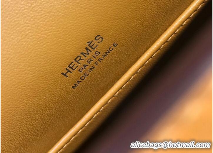 Promotional Hermes original swift leather mini Kelly K22CM H23560 Brown