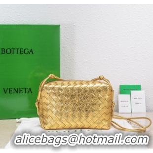 Promotional Bottega Veneta Small intrecciato leather cross-body bag 680255 gold