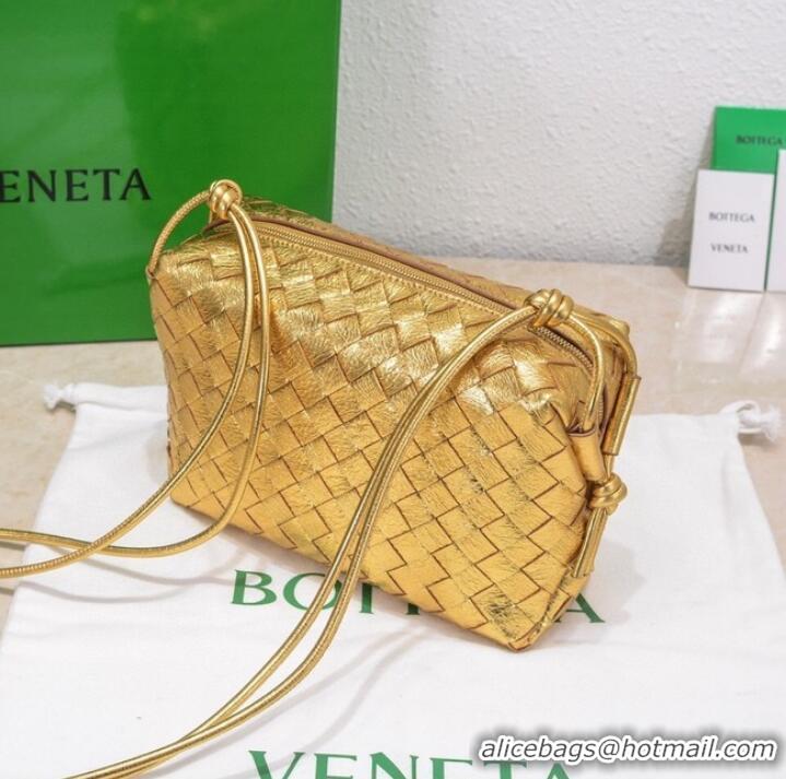 Promotional Bottega Veneta Small intrecciato leather cross-body bag 680255 gold