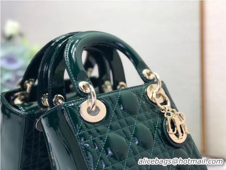 Reasonable Price MINI LADY DIOR BAG Patent Cannage Calfskin M0505O green