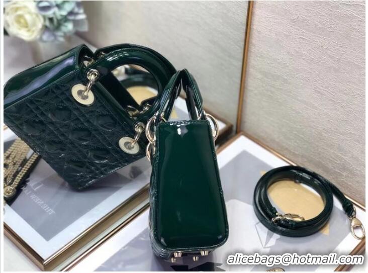 Reasonable Price MINI LADY DIOR BAG Patent Cannage Calfskin M0505O green