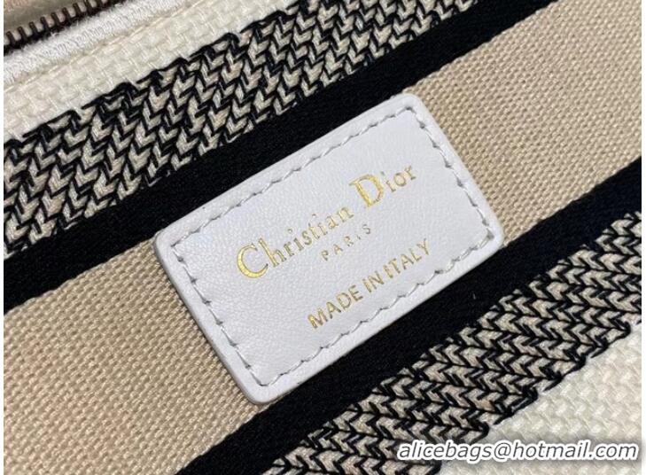 Top Quality MEDIUM LADY D-LITE BAG Ecru Multicolor Dior Jardin d Hiver Embroidery M0565BRWD