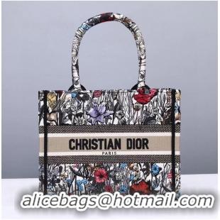 Good Product SMALL DIOR BOOK TOTE Multicolor Mille Fleurs Embroidery M1265