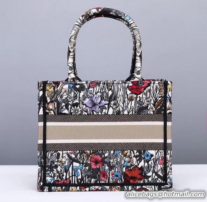 Good Product SMALL DIOR BOOK TOTE Multicolor Mille Fleurs Embroidery M1265