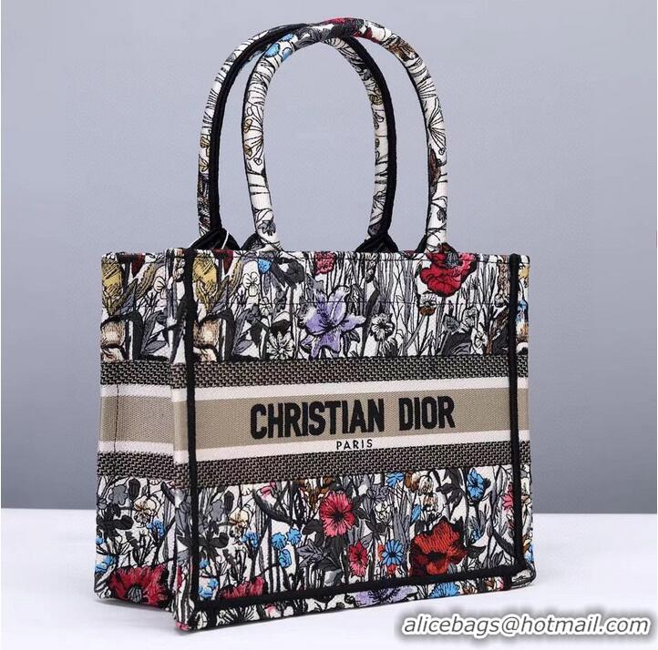 Good Product SMALL DIOR BOOK TOTE Multicolor Mille Fleurs Embroidery M1265