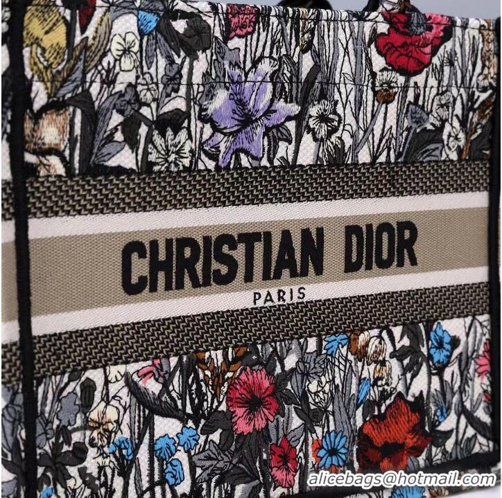 Good Product SMALL DIOR BOOK TOTE Multicolor Mille Fleurs Embroidery M1265