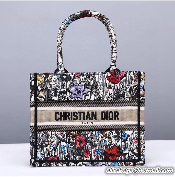 Good Product SMALL DIOR BOOK TOTE Multicolor Mille Fleurs Embroidery M1265