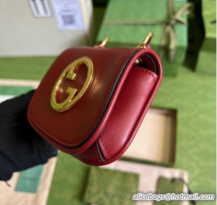 Famous Brand Gucci mini Blondie card case wallet 698635 Burgundy