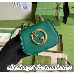 Top Quality Gucci mini Blondie card case wallet 698635 Emerald green