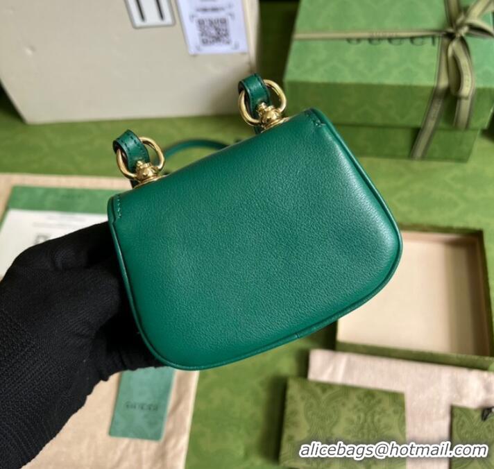 Top Quality Gucci mini Blondie card case wallet 698635 Emerald green