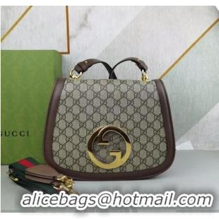 Top Quality Gucci GG Supreme canvas Blondie medium shoulder bag 699210 Brown