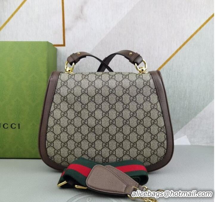 Top Quality Gucci GG Supreme canvas Blondie medium shoulder bag 699210 Brown