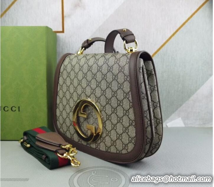 Top Quality Gucci GG Supreme canvas Blondie medium shoulder bag 699210 Brown