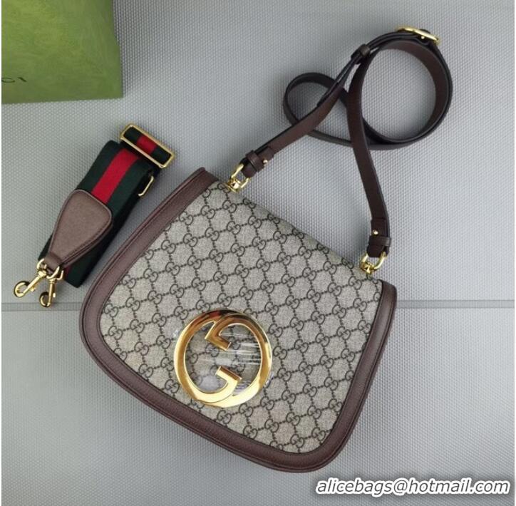 Top Quality Gucci GG Supreme canvas Blondie medium shoulder bag 699210 Brown