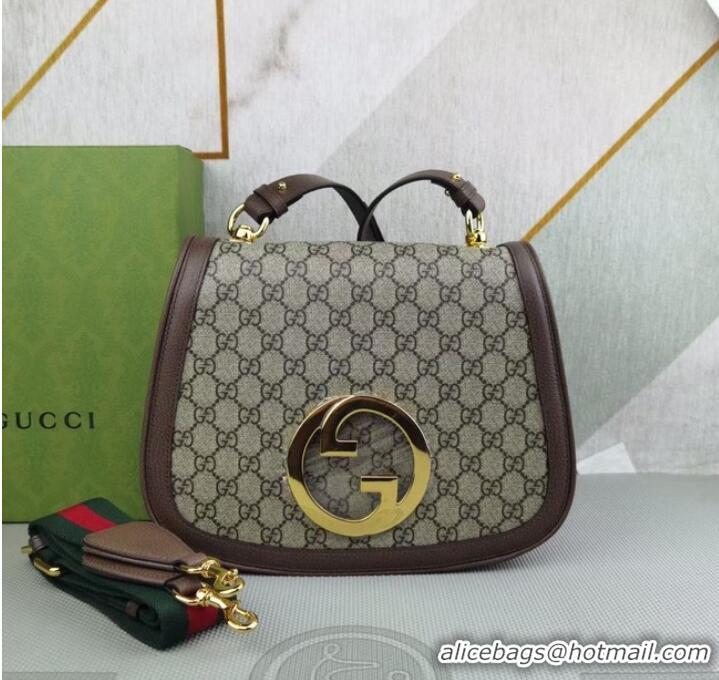 Top Quality Gucci GG Supreme canvas Blondie medium shoulder bag 699210 Brown