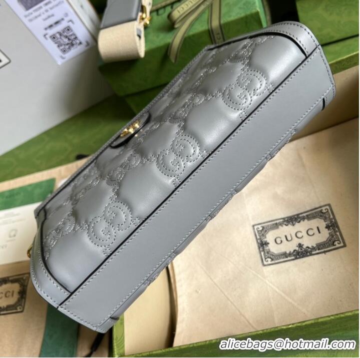 Reasonable Price Gucci GG Matelasse leather shoulder bag 702200 Dusty grey