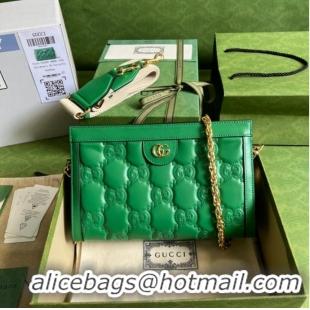 Good Product Gucci GG Matelasse leather shoulder bag 702200 Bright green