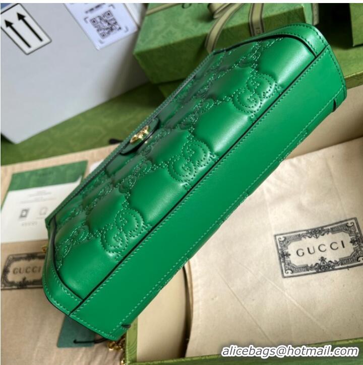 Good Product Gucci GG Matelasse leather shoulder bag 702200 Bright green