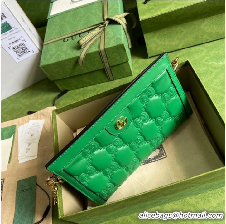 Good Product Gucci GG Matelasse leather shoulder bag 702200 Bright green