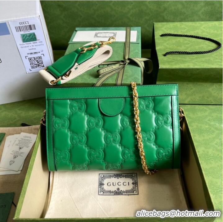 Good Product Gucci GG Matelasse leather shoulder bag 702200 Bright green