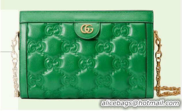 Good Product Gucci GG Matelasse leather shoulder bag 702200 Bright green